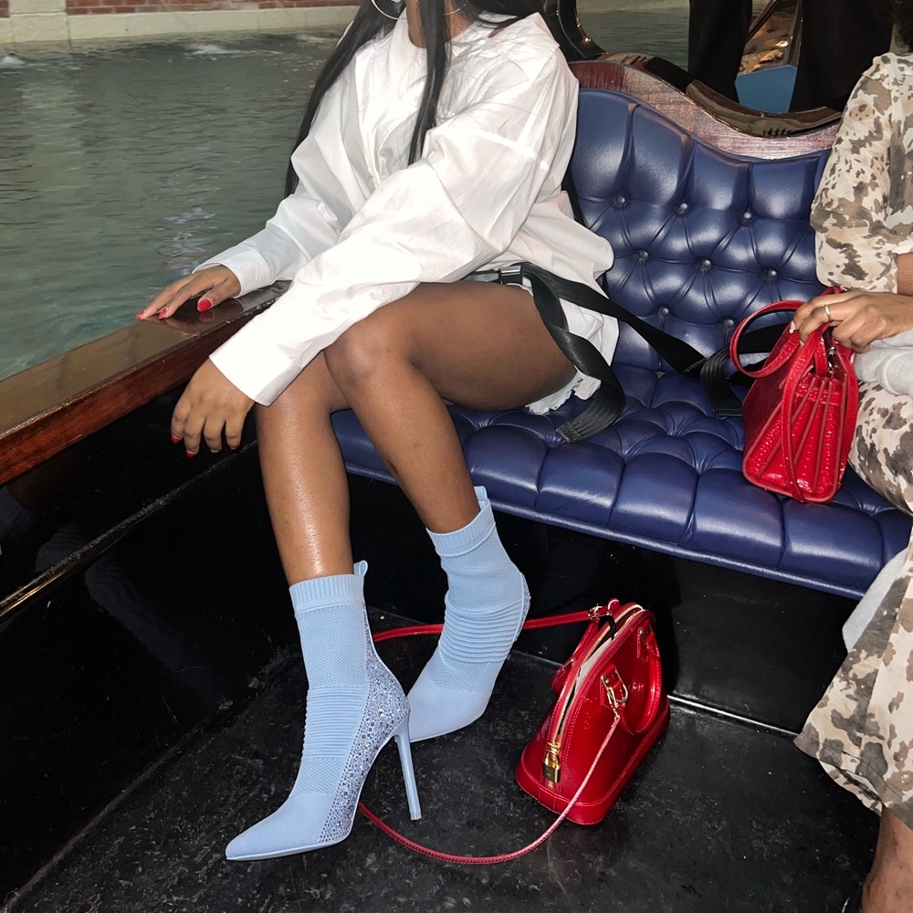 Blue Steve Madden glistening Ankle Boot